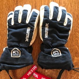 Hestra army leather heli ski jr 5-finger gloves size 4
